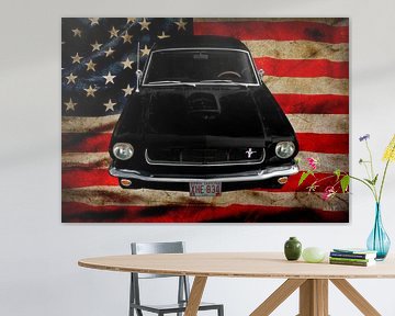 Ford Mustang 1 met Amerikaanse vlag van aRi F. Huber