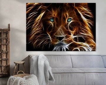 Glowing lion van Bert Hooijer