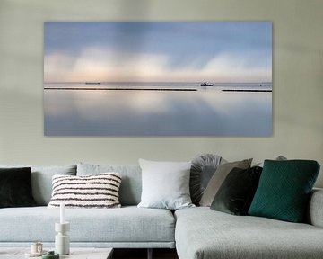 A windless day on the Wadden Sea near Holwerd by Harrie Muis
