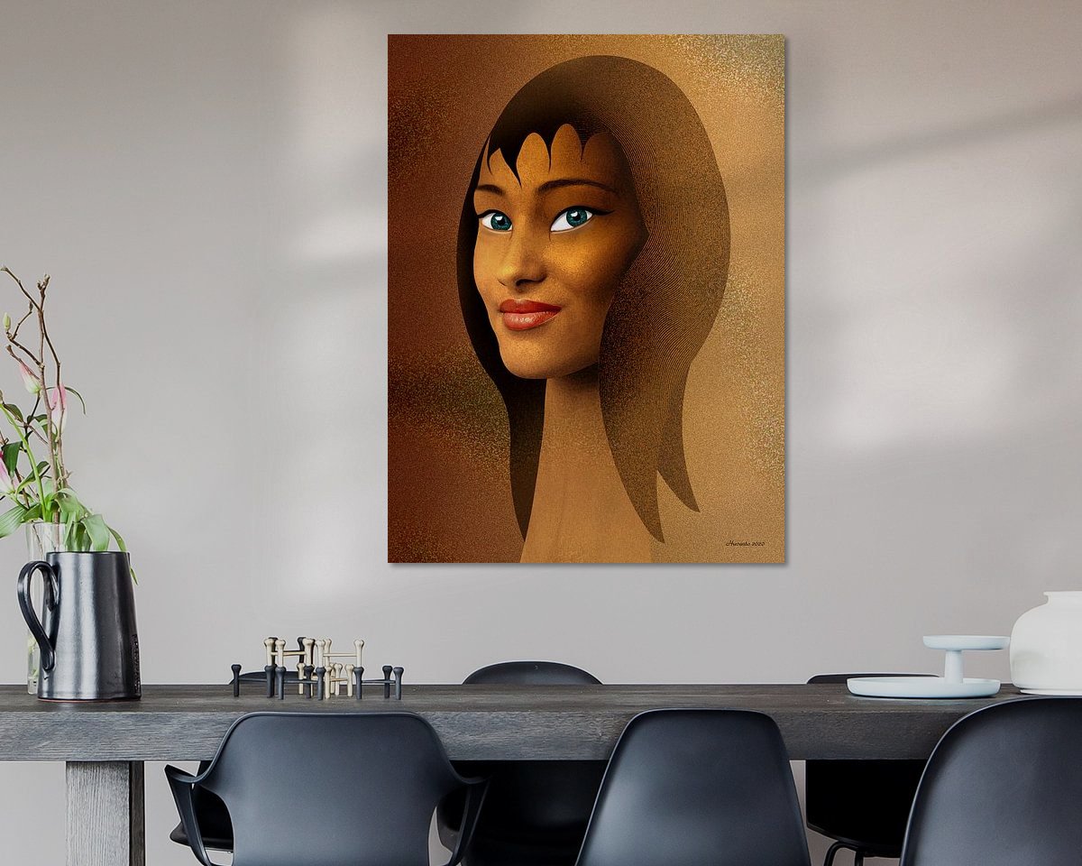 Voorbeeld van het werk in een kamer