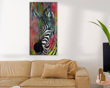 Zebra kleuren van Kathleen Artist Fine Art