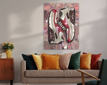 Nike air max 90 bacon schilderij.