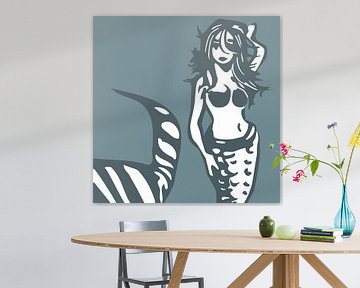 Mermaid in ice blue colour - for modern interiors by Emiel de Lange