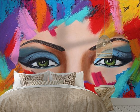 Voorbeeld van het werk in een kamer