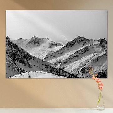 Black and White Austrian Alps in the Wind