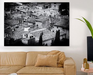 France | The rooftops of a French village in Black and White | Travel photography