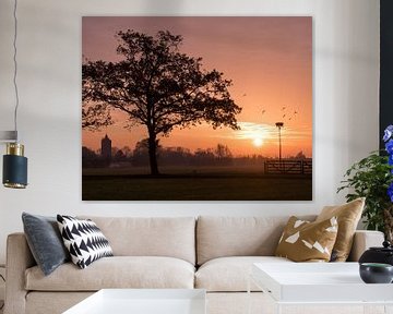 Sunrise over the Dutch country side by Daniel Van der Brug