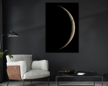 Maan - maansikkel aan de nachtelijke hemel van Max Steinwald