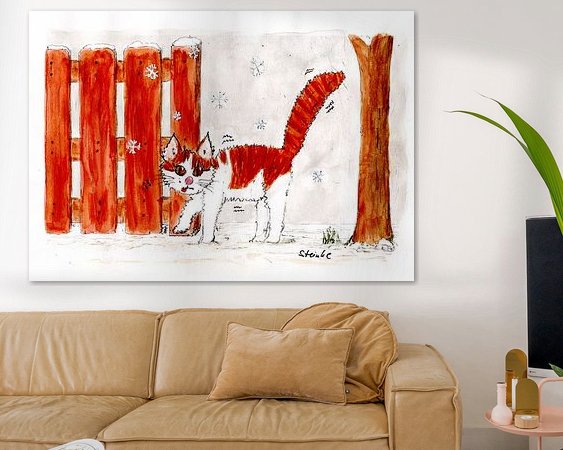 Voorbeeld van het werk in een kamer