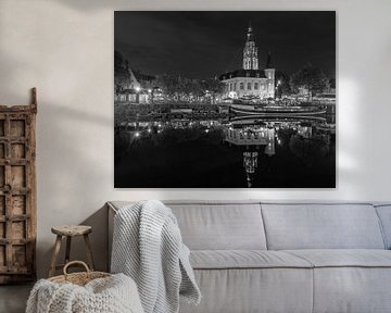 Breda, Haven, Spanjaardsgat zwart wit 5x4 van Andre Gerbens