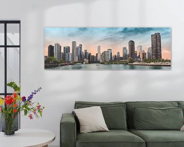 De stadshorizon van Chicago met zijn wolkenkrabbers van Patrick Brinksma