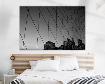 Brooklyn-bridge (zwart/wit) van Tom Lecram