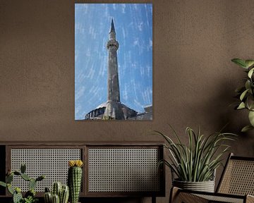 Minaret voor een blauwe hemel van Frank Heinz