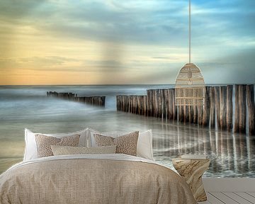 Sonnenuntergangsstrand Bergen aan Zee von Watze D. de Haan