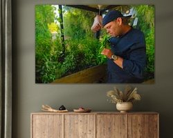 Voorbeeld van het werk in een kamer