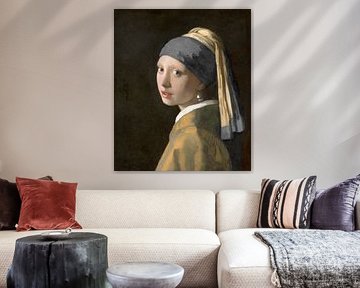 Fille au turban gris foncé et perle sur Marieke met een twist