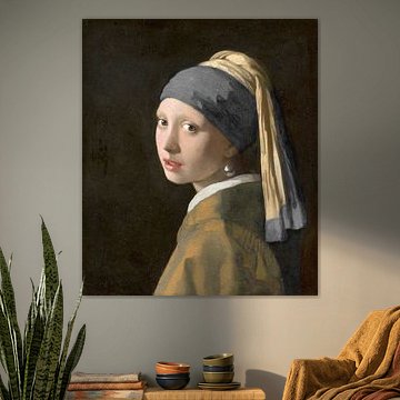 Girl with the pearl and dark grey turban by Marieke met een twist