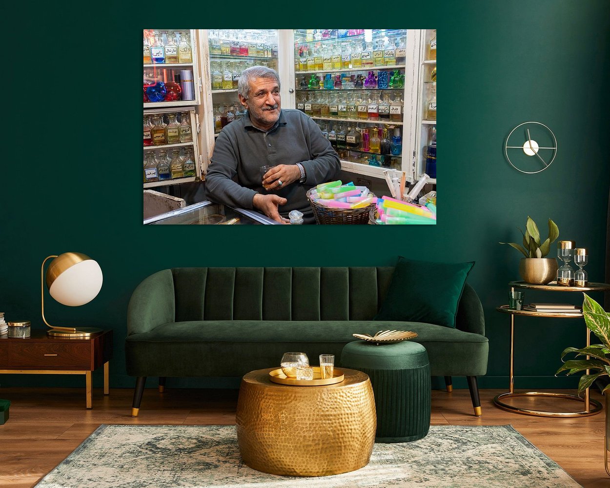 Voorbeeld van het werk in een kamer
