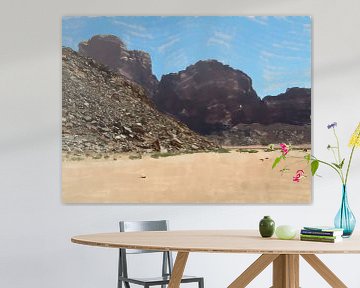 Barren landscape in the desert Wadi Rum by Frank Heinz