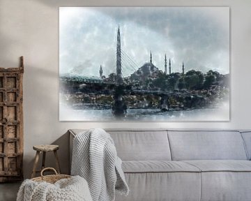 Galata Bridge in Istanbul by Frank Heinz