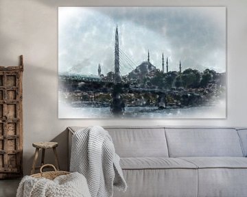 Galatabrug in Istanbul van Frank Heinz