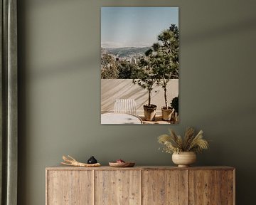 Terrasse mit Blick auf die Berge von Beirut, Libanon