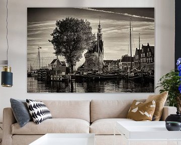 Port Hoorn (Schwarz-Weiß) von Rob Boon