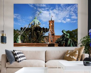 Red City Hall and Neptune Fountain - Berlin