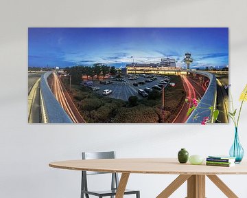 Airport Tegel at blue hour Panorama