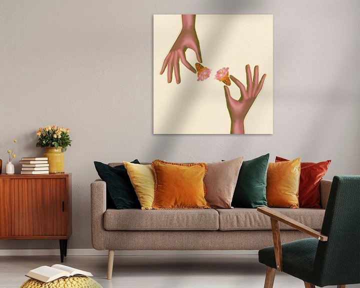 Sfeerimpressie: hand vijgcactus bloem (gezien bij vtwonen) van Klaudia Kogut