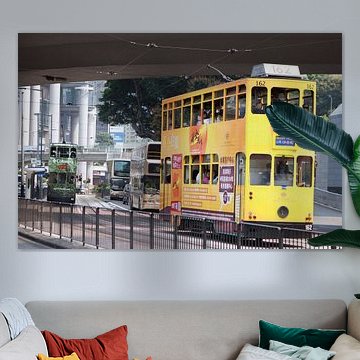 Dubbeldekker tram in Hong Kong