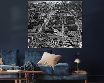 Rotterdam Hofplein Coolsingel 30-5-1963  luchtfoto van Roel Dijkstra