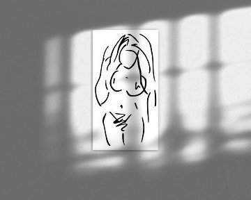 Abstrakte Kunst - nackte Frau in Schwarz-Weiß von Emiel de Lange