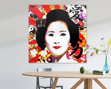 Portret van een Japanse vrouw van Jole Art (Annejole Jacobs - de Jongh)