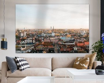 Skyline of Groningen during Golden Hour