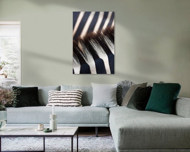 Sfeerimpressie: Close-up van zebra strepen en manen van Melissa Peltenburg