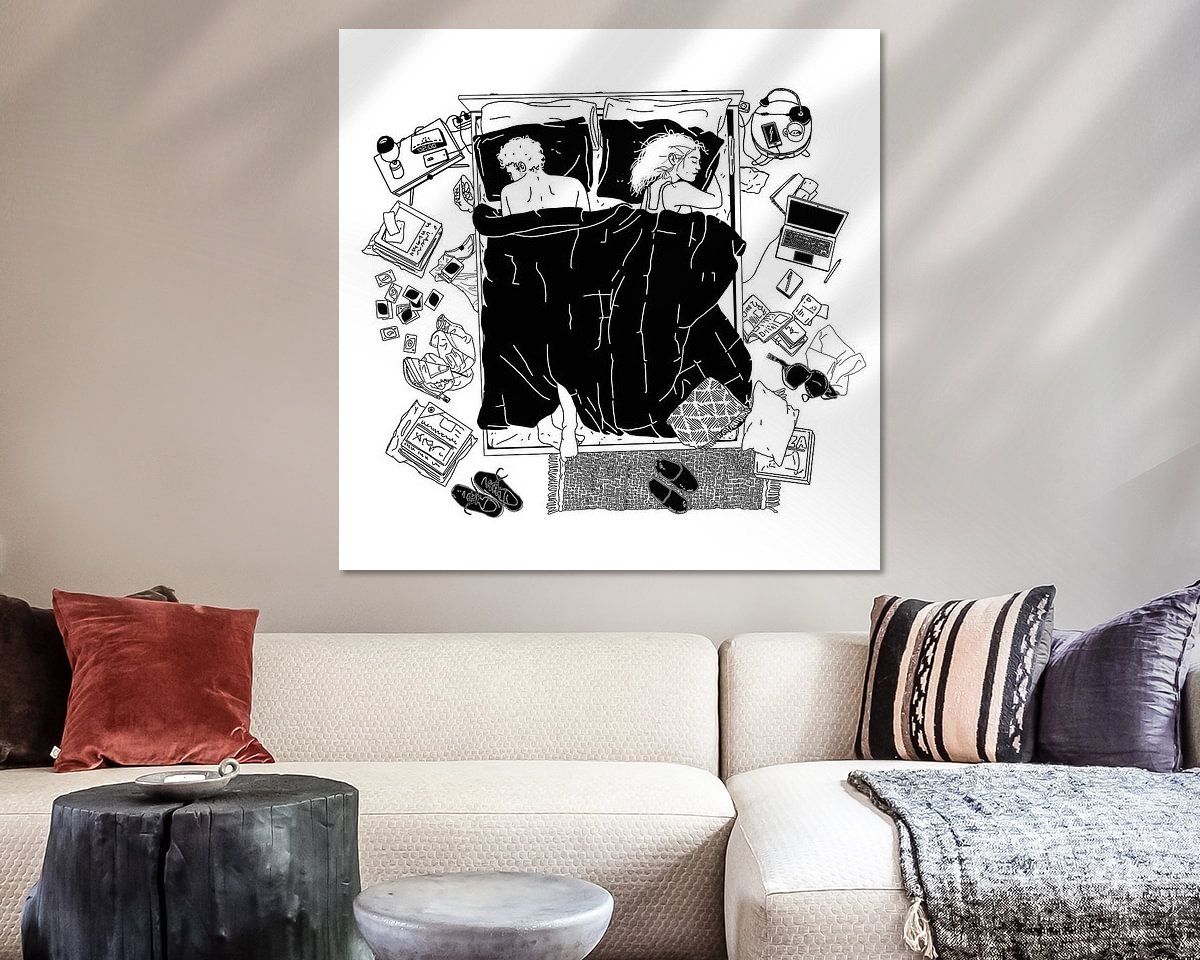 Voorbeeld van het werk in een kamer
