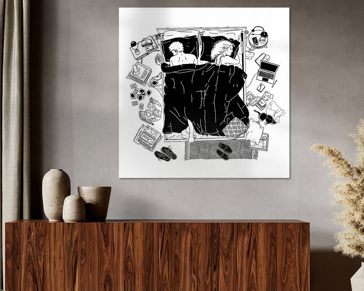 Voorbeeld van het werk in een kamer