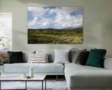 Mooi landschap met groene rijstterrassen, Bali, Indonesië. Unesco-wereldsite