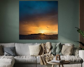 Forteiland IJmuiden met ondergaande zon van Keesnan Dogger Fotografie