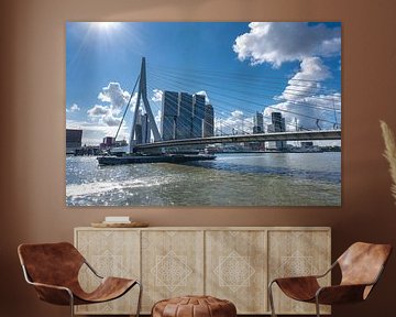 Pont Erasmus à Rotterdam sur la rivière Nieuve-Maas, Rotterdam, Pays-Bas.
