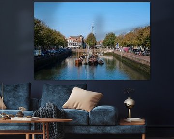 Het middeleeuwse stadje Zierikzee in de provincie Zeeland in Nederland