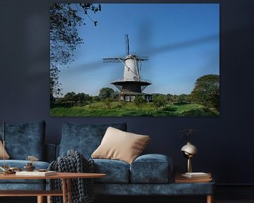 The historic windmill 'de Koe', in the Veere national monument. The Netherlands.