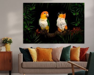 Caiques in the jungle by Elles Rijsdijk