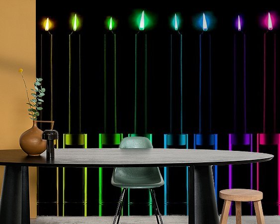 Voorbeeld van het werk in een kamer