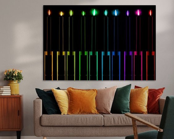 Voorbeeld van het werk in een kamer