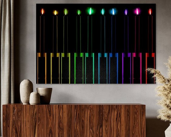 Voorbeeld van het werk in een kamer