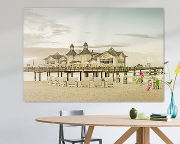 RÜGEN pier in Sellin bij zonsondergang | Vintage van Melanie Viola