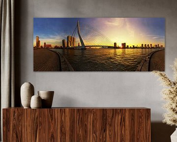 Rotterdamse skyline bij zonsondergang van Frank Herrmann