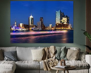 Hamburg skyline at the blue hour by Frank Herrmann